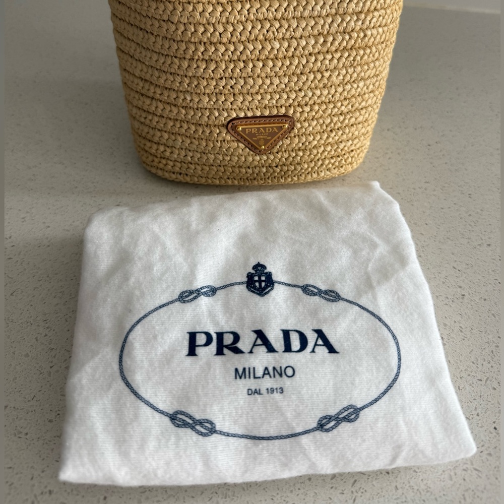 Prada Crochet and Leather Mini-Bucket Bag - Picture 13 of 13
